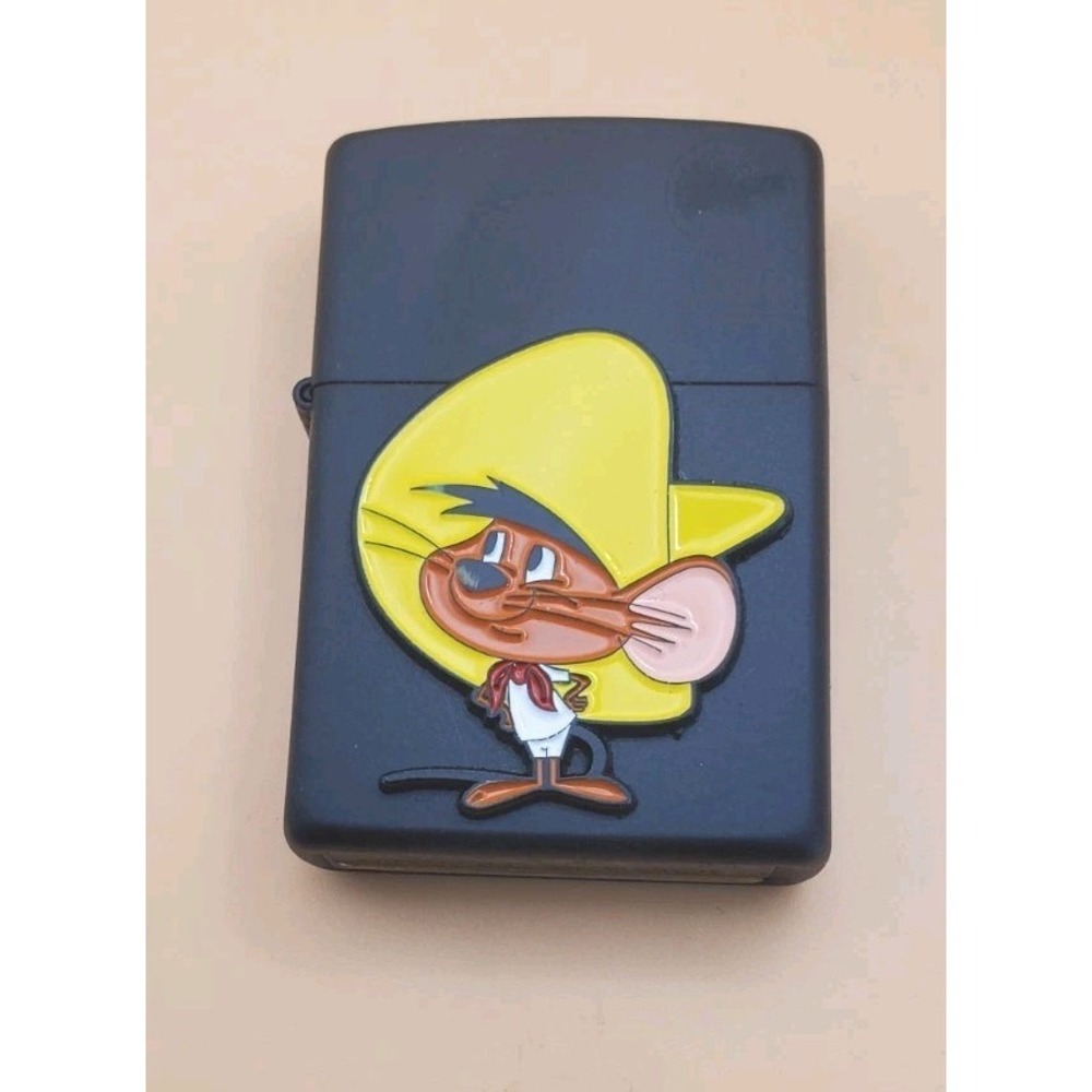 Zippo Lighter With A Fastest Mouse Medallion Matt Black
